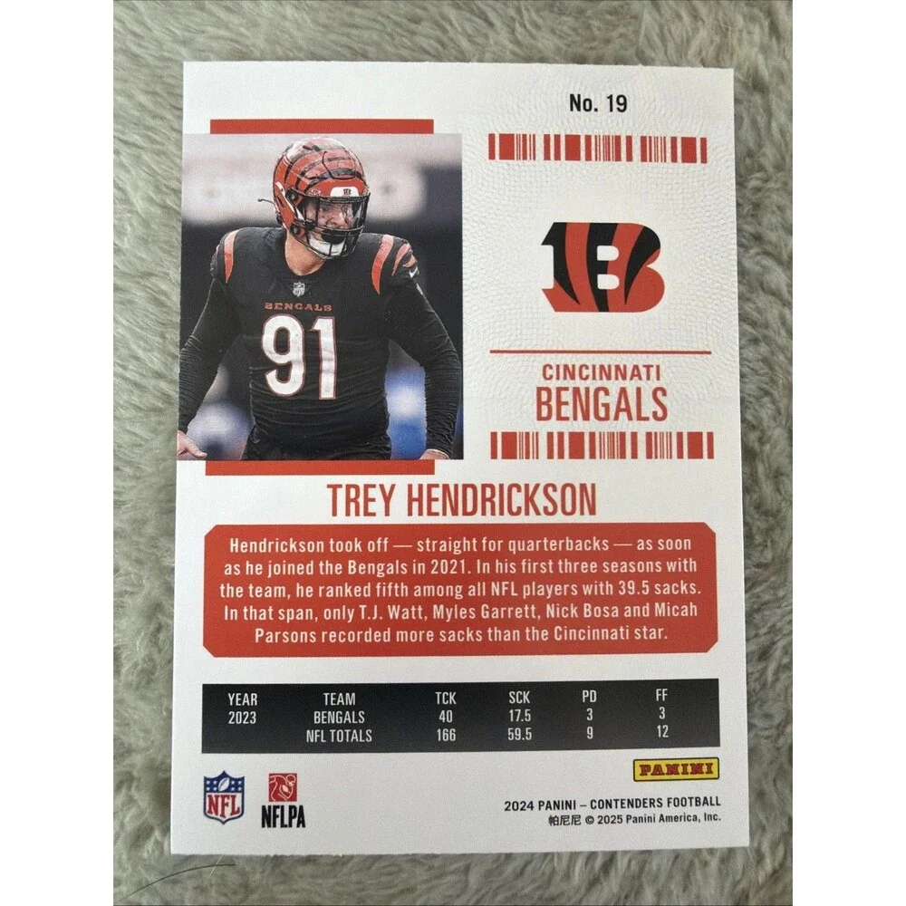 2024 Panini Contenders - Trey Hendrickson #19 Red Game Ticket